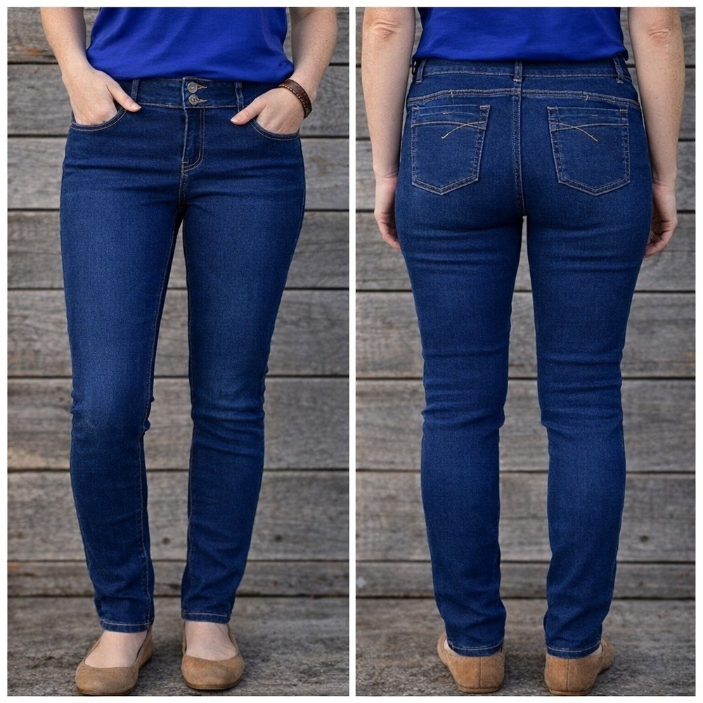 Alloy Apparel Skinny Jeans Womens 12 Blue Mid Rise Stretch Denim Fitted Casual